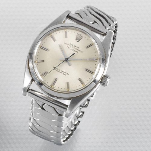 Rolex. A very rare and unusual stainless steel automatic bracelet watch