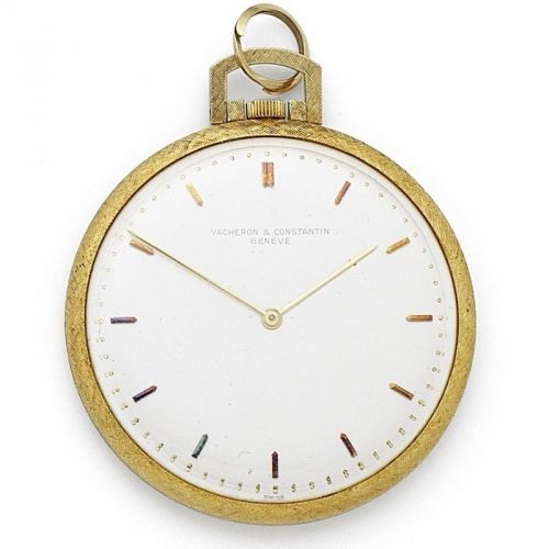 Vacheron & Constantin. An 18K gold keyless wind open face pocket watch