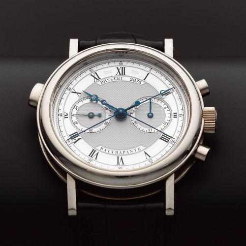 Breguet. An 18K white gold manual wind split second rattrapante chronograph wristwatch