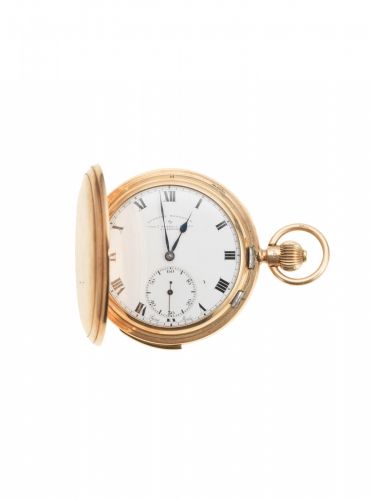 Thomas Russell & Son, Liverpool. A 9K gold keyless wind full hunter quarter repeating pocket watch