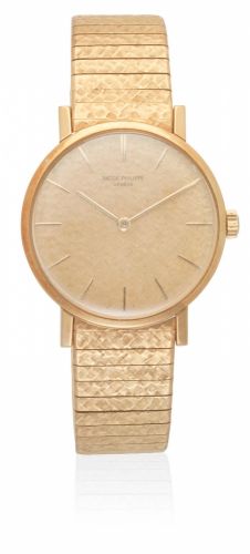 Patek Philippe. An 18K gold manual wind bracelet watch