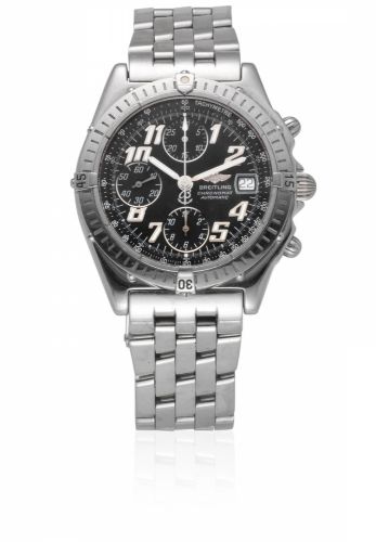 Breitling. A stainless steel automatic calendar chronograph bracelet watch
