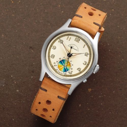 Heuer for Abercrombie & Fitch. A stainless steel manual wind wristwatch with tidal indication