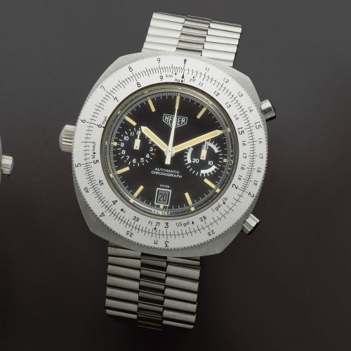 Heuer. A stainless steel automatic chronograph bracelet watch