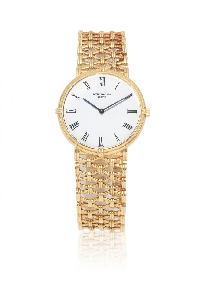 Patek Philippe. An 18K gold manual wind bracelet watch