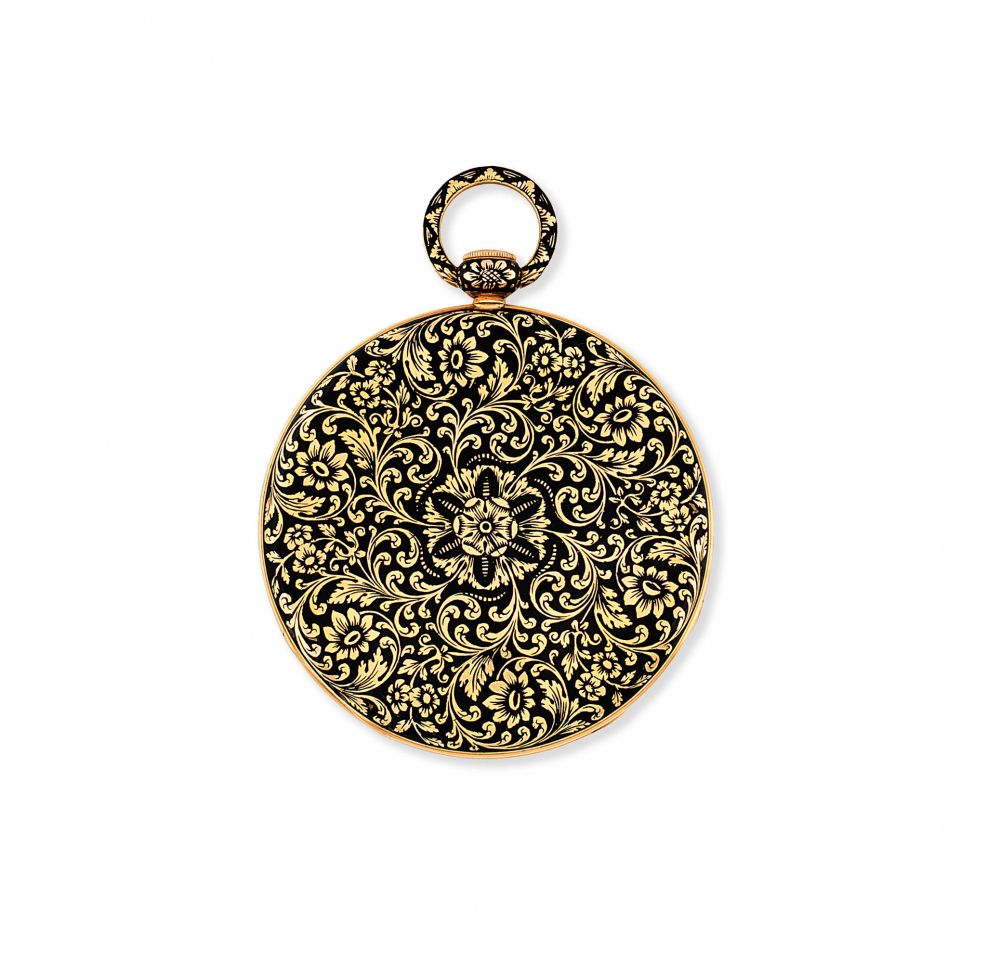 Bautte & Co, A Geneve. An attractive continental gold and enamel decorated key wind open face repeating pocket watch