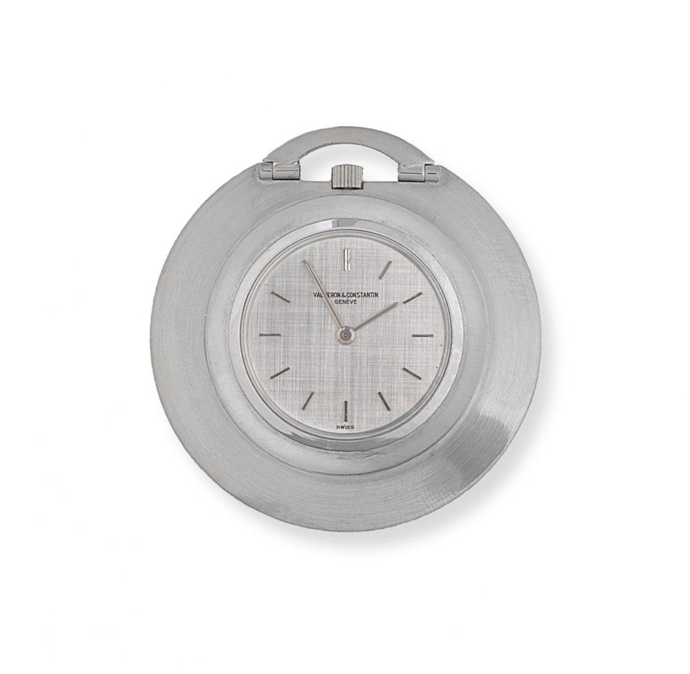 Vacheron & Constantin. An 18K white gold keyless wind open face pocket watch