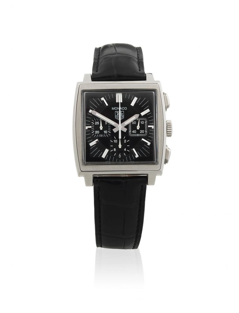TAG Heuer. A stainless steel automatic calendar chronograph wristwatch
