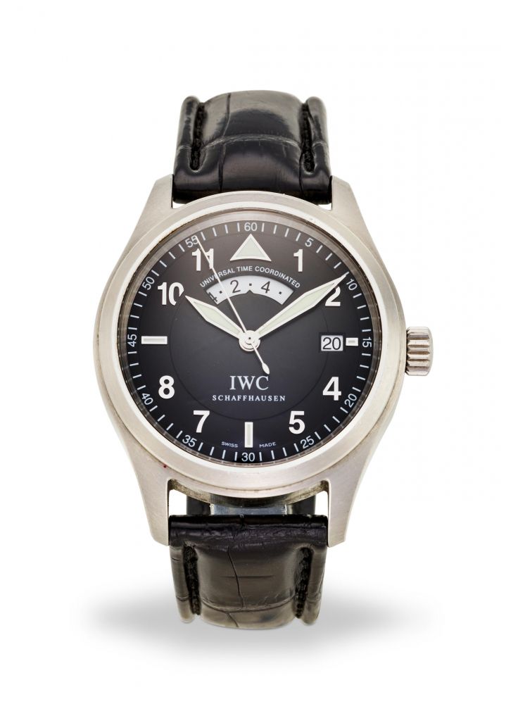 IWC. AN AUTOMATIC CALENDAR WRISTWATCH WITH DUAL TIME ZONE