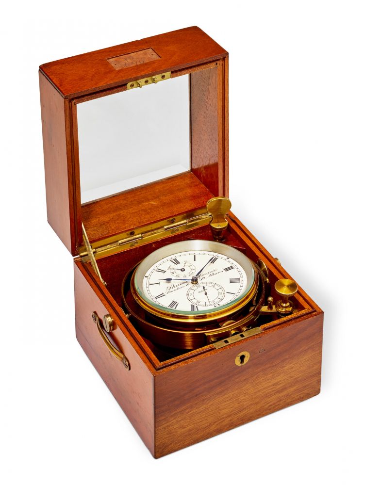 THOMAS MERCER, LONDON & ST. ALBANS. A TWO-DAY MARINE CHRONOMETER AND DECK BOX
