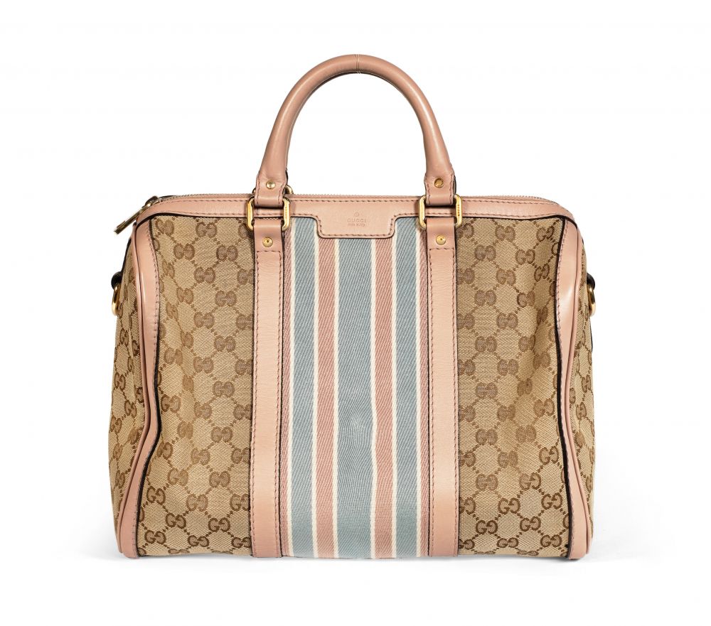 Dusky Pink Monogram Boston Bag