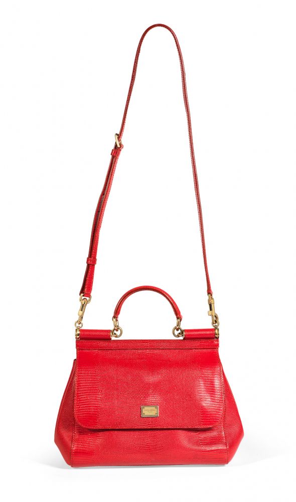 Red Lizard Effect Medium Miss Sicily Bag