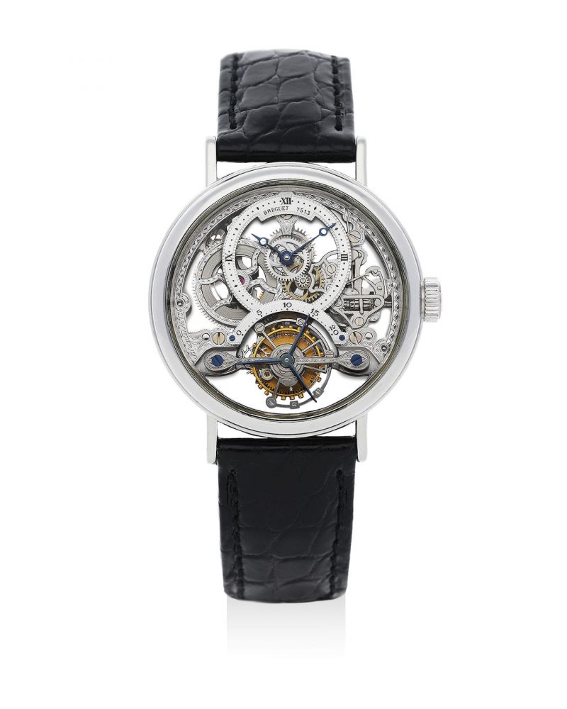 Breguet | Classique Grande Complication, A Fine Platinum Skeletonized Tourbillon Wristwatch, Circa 2004