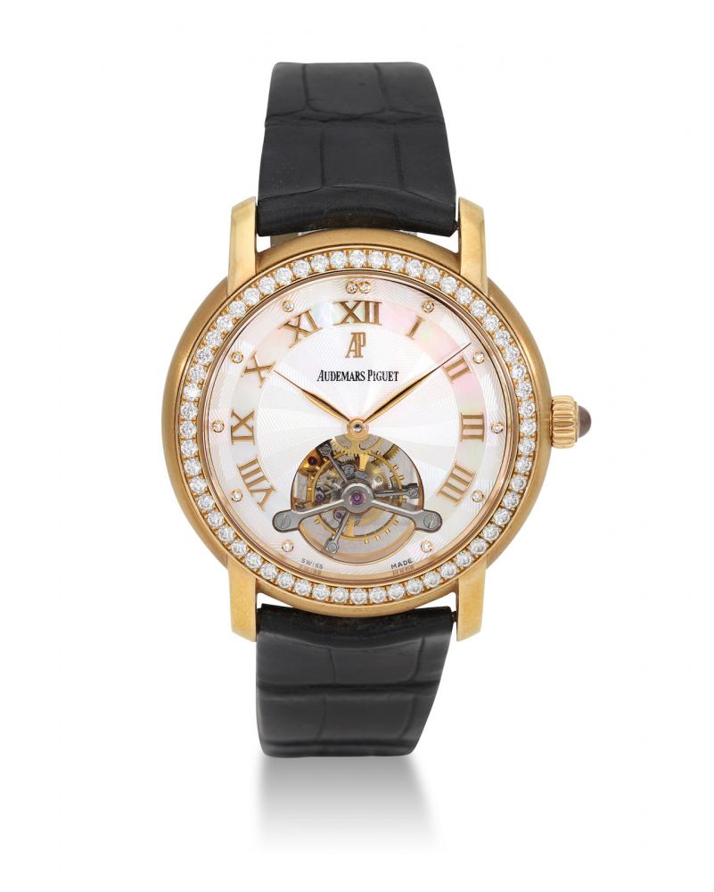 Audemars Piguet | Jules Audemars Tourbillon, A Very Fine and Rare Pink Gold and Diamond-Set Tourbillon Wristwatch with Mother-of-Pearl Dial, Circa 2007