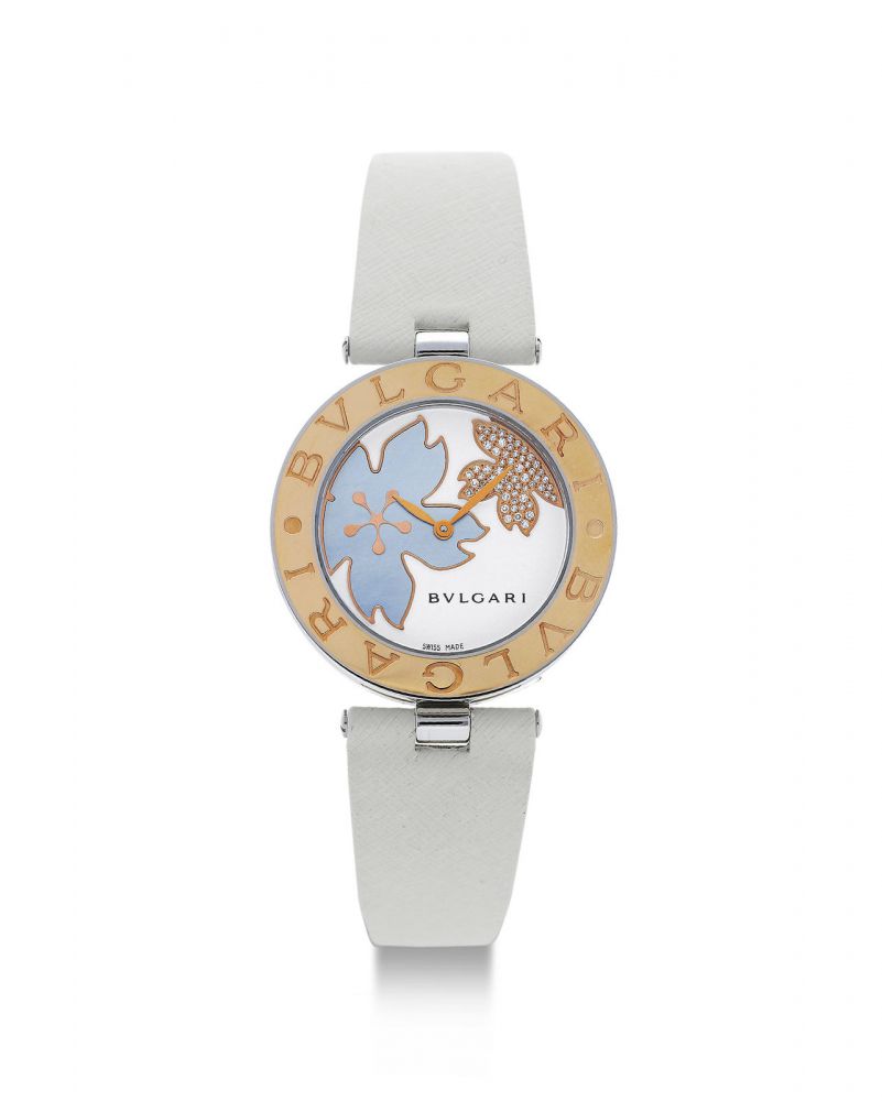 Bvlgari | B.zero1, A Stainless Steel and Pink Gold Wristwatch with Mother-Of-Pearl and Diamond-Set Dial, Circa 2019