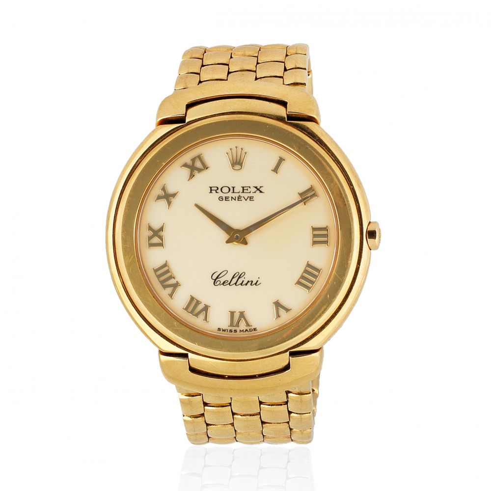 Rolex. An 18K gold quartz bracelet watch