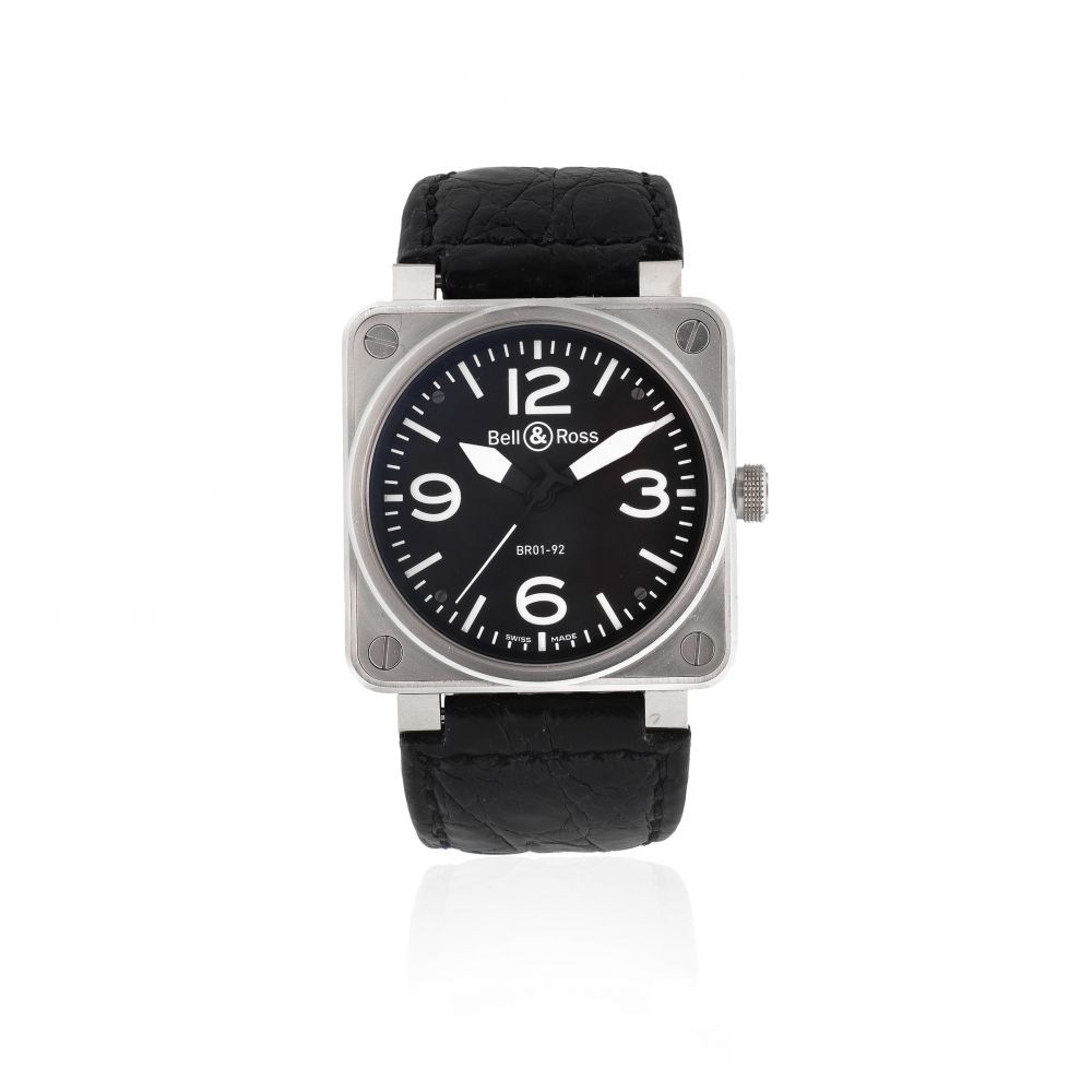 Bell & Ross. A stainless steel automatic cushion form wristwatch