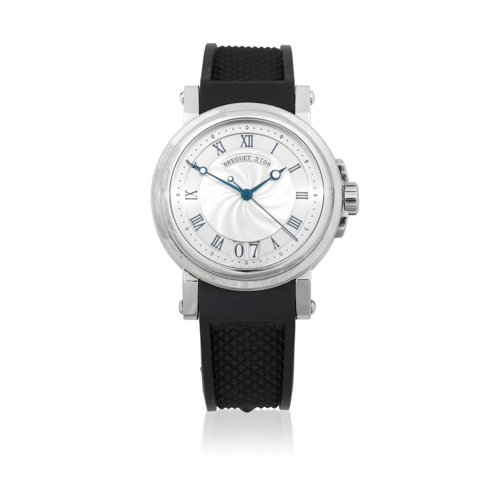 Breguet. A stainless steel automatic calendar wristwatch