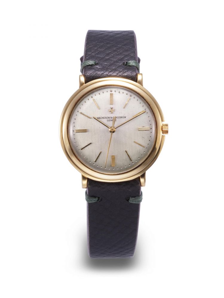 VACHERON & CONSTANTIN. A YELLOW GOLD WRISTWATCH WITH STEPPED BEZEL, CIRCA 1956