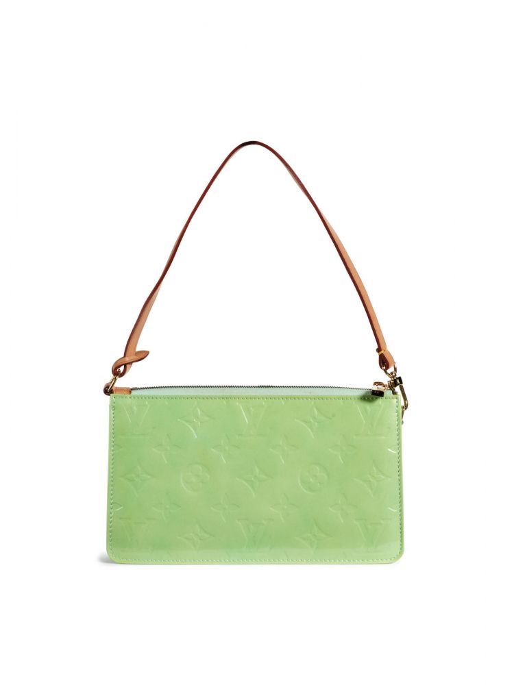 LOUIS VUITTON: MINT GREEN VERNIS PATENT LEATHER LEXINGTON HANDBAG