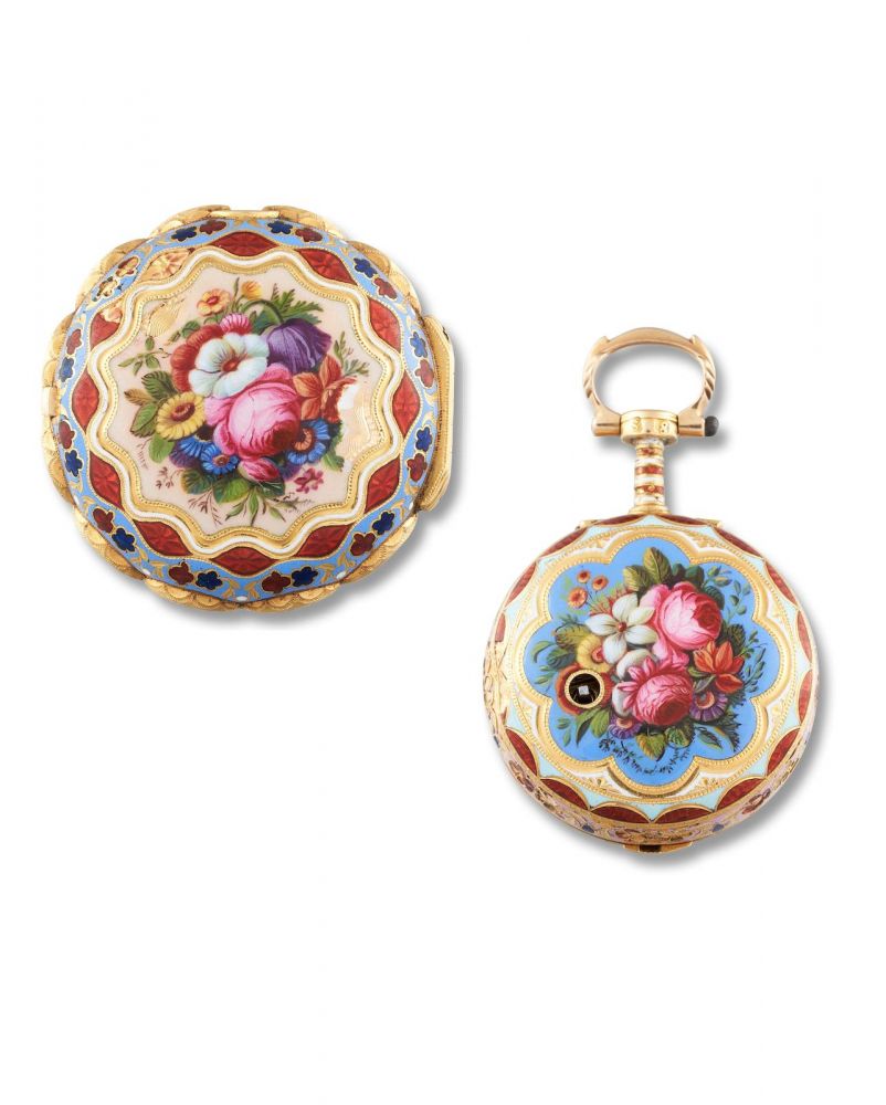 Markwick Markham Perigal, London | A Fine Yellow Gold and Enamel Pair Case Verge Watch, Made for the Turkish Market, 1813