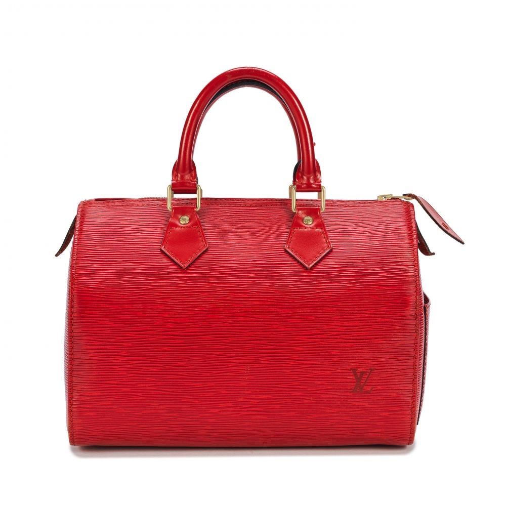 LOUIS VUITTON: A RED EPI LEATHER SPEEDY 25