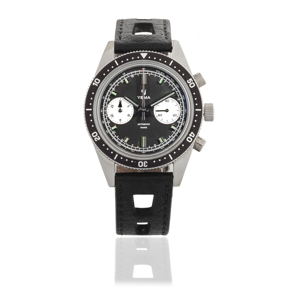 Yema. A stainless steel automatic chronograph wristwatch