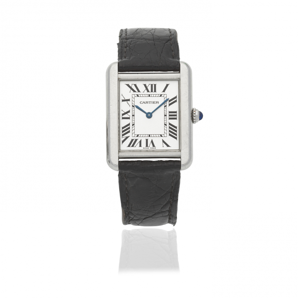 Cartier. A stainless steel quartz wristwatch