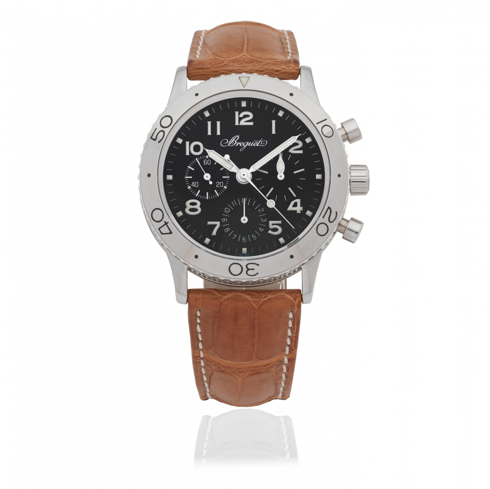 Breguet. A stainless steel automatic flyback chronograph wristwatch