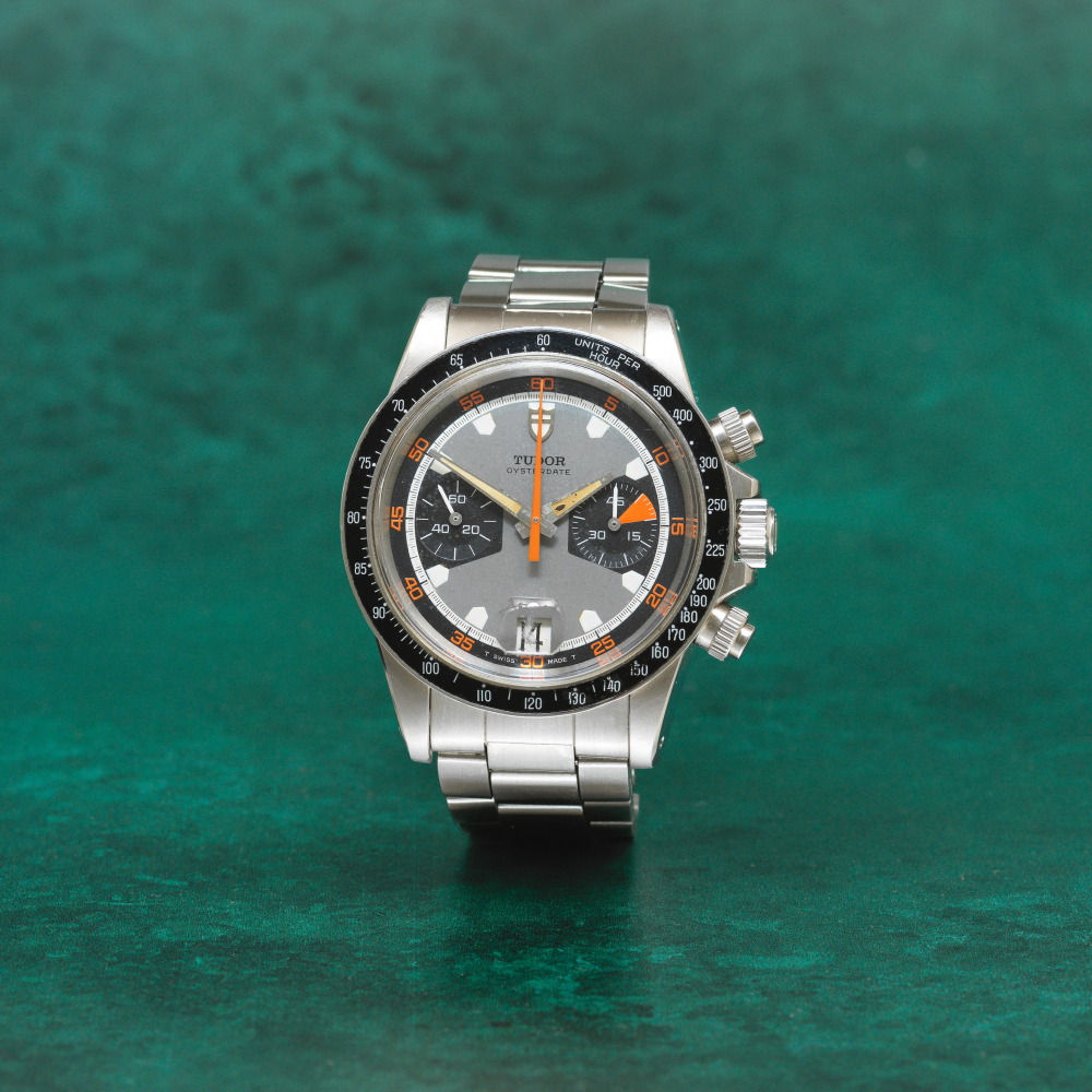 Tudor. A stainless steel manual wind calendar chronograph bracelet watch