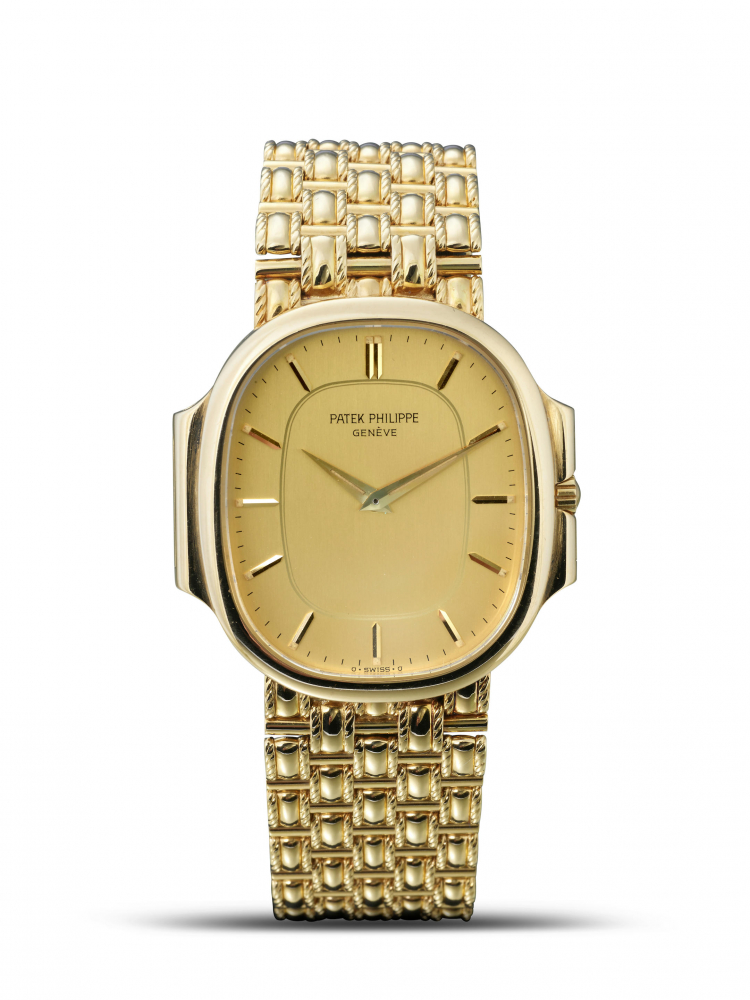 PATEK PHILIPPE | NAUTILUS ELLIPSE, "NAUTELLIPSE", REF.3770, A RARE YELLOW GOLD BRACELET WATCH WITH ASSOCIATED BRACELET, CIRCA 1980S