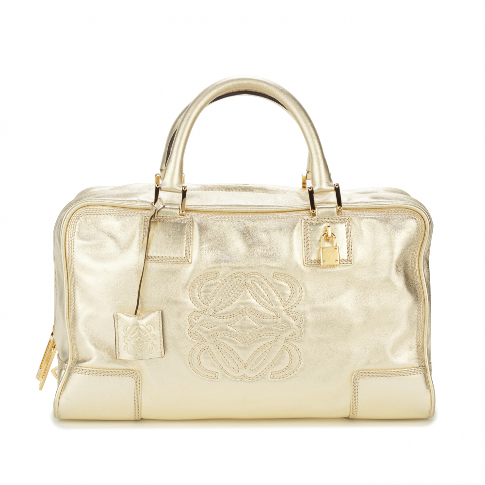 Loewe: a Gold Amazona Bowling Bag