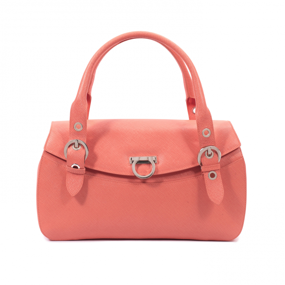 Salvatore Ferragamo: a Coral Pink Gancini Shoulder Bag