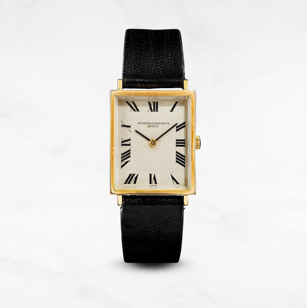 Vacheron & Constantin. Montre bracelet en or jaune 18K (750) de forme rectangulaire mouvement mécanique