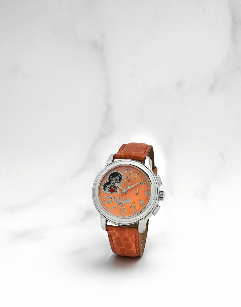 Zenith. Chronographe bracelet de dame en acier avec réserve de marche mouvement automatique