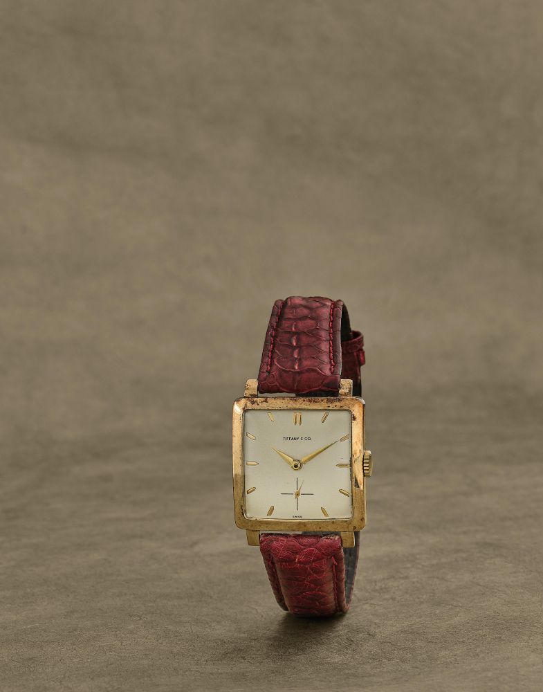 Alpina pour Tiffany & Co. Montre bracelet en or jaune 14K (585) de forme carree mouvement mecanique