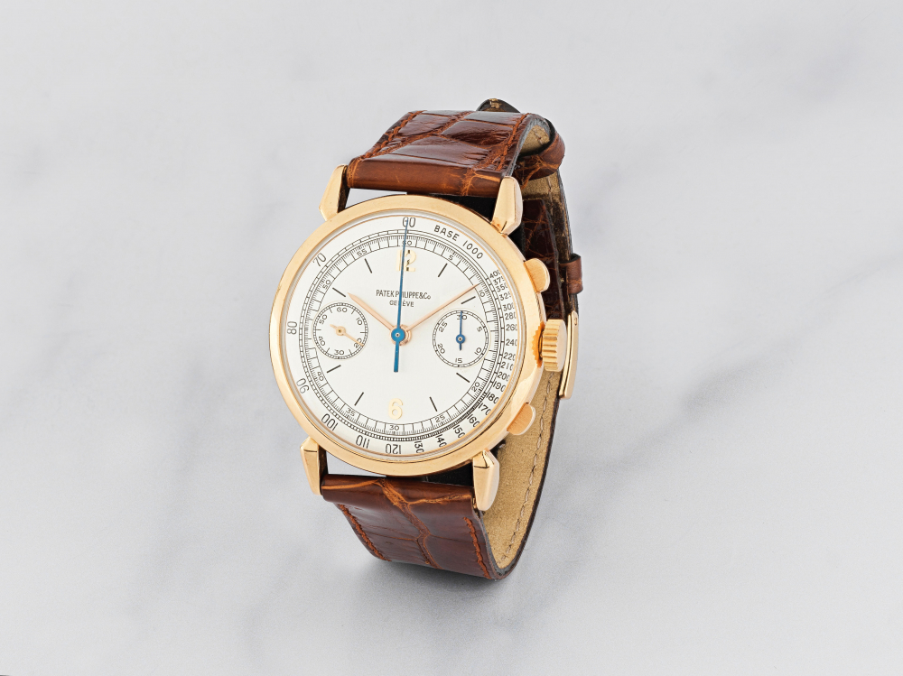 Patek Philippe. Rare et beau chronographe bracelet en or rose 18K (750) mouvement mécanique