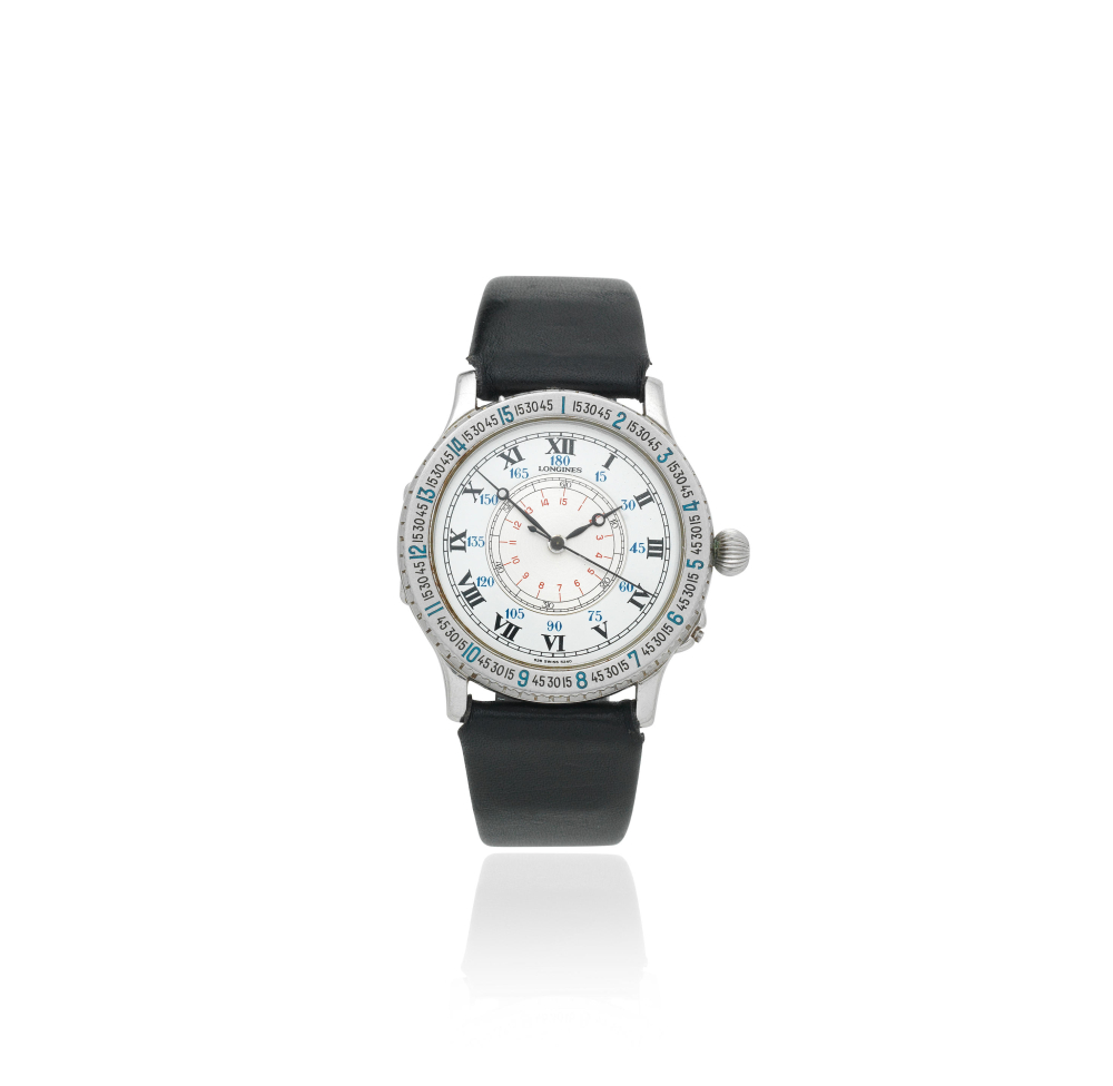 Longines. A stainless steel automatic pilots hour angle wristwatch