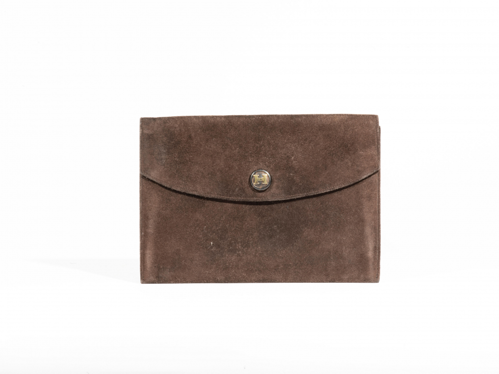 HERMES Paris Made In France. Pochette Rio 22, veau velours