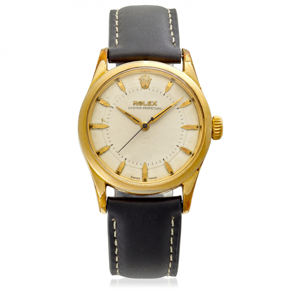 ROLEX. A GOLD-PLATED AUTOMATIC WRISTWATCH