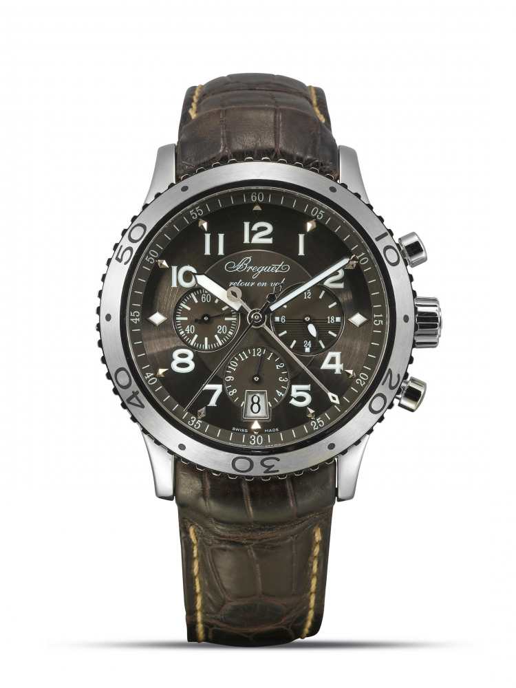 BREGUET | TYPE XXI, REF.3810, A STAINLESS STEEL FLYBACK CHRONOGRAPH WRISTWATCH WITH DATE AND 24-HOUR INDICATION, CIRCA 2018