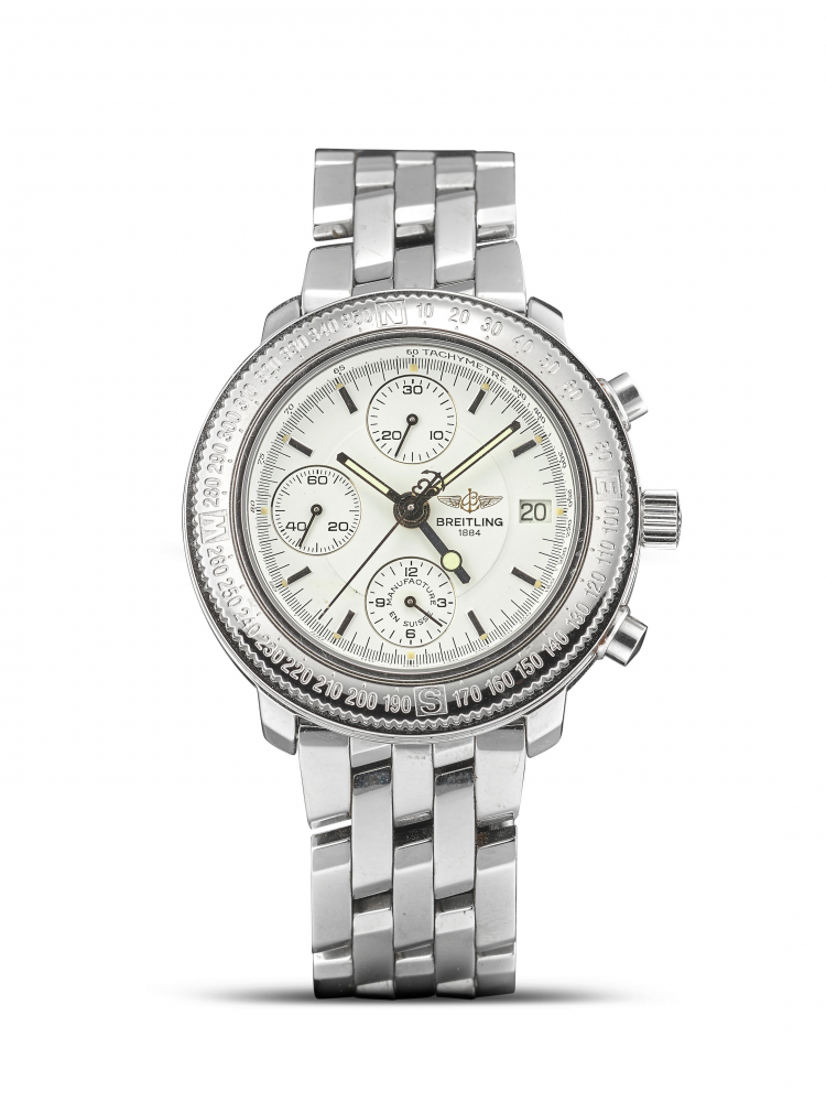 BREITLING | ASTROMAT LONGITUDE, A STAINLESS STEEL CHRONOGRAPH BRACELET WATCH WITH DATE, CIRCA 1996