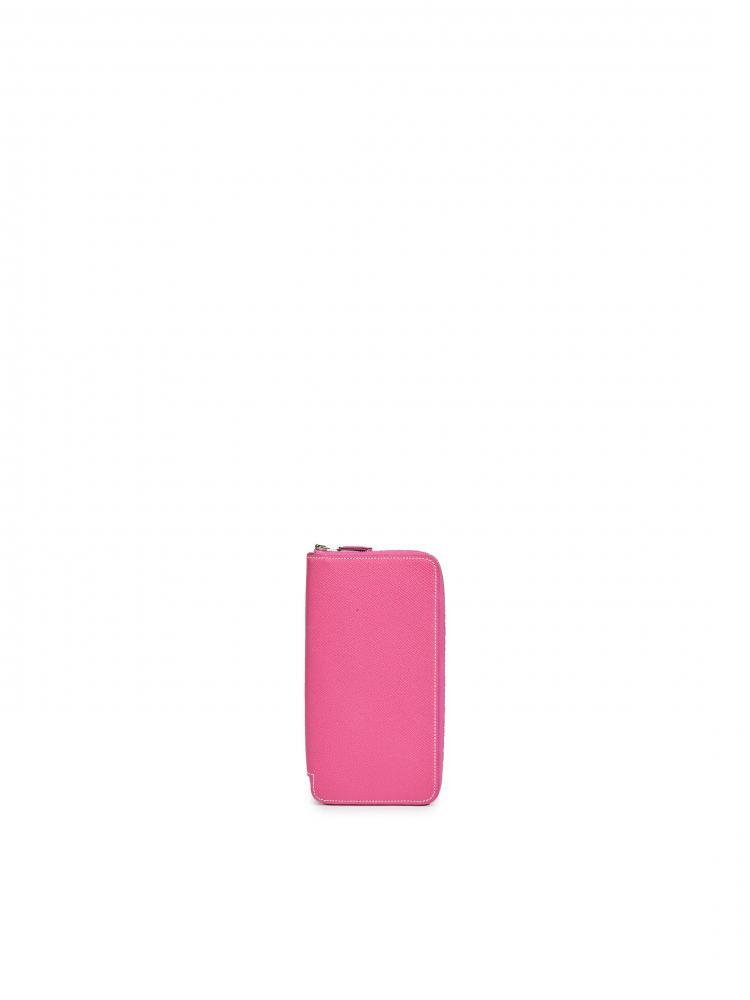 HERMÈS: ROSE TYRIEN EPSOM AZAPP LONG SILK-IN ZIPPED LONG WALLET WITH PALLADIUM HARDWARE