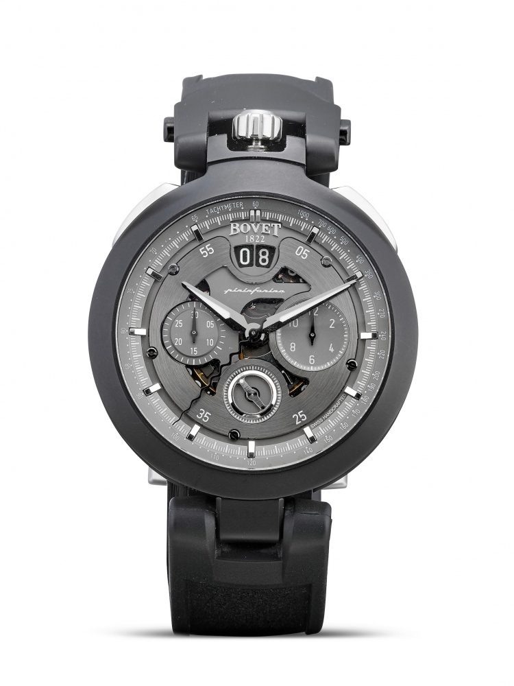 BOVET | PININFARINA CHRONOGRAPH, A PVD STAINLESS STEEL CHRONOGRAPH WRISTWATCH WITH DATE, CIRCA 2012