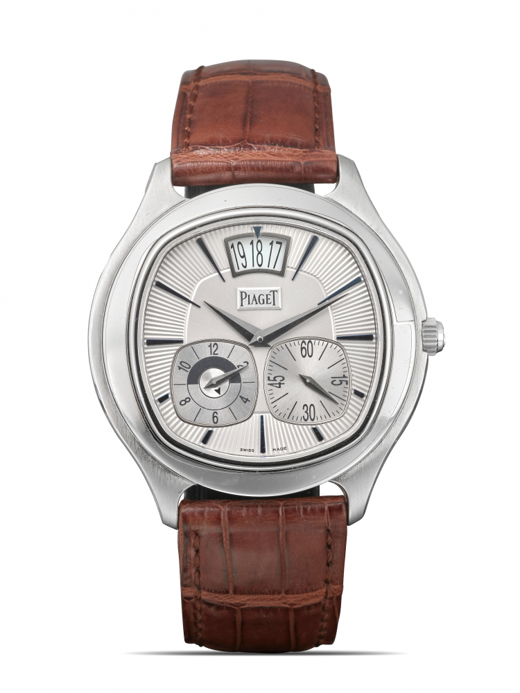 PIAGET | EMPERADOR CUSHION, REF.P10466, A LIMITED EDITION PLATINUM DUAL TIME WRISTWATCH WITH DATE AND DAY/NIGHT INDICATION, CIRCA 2010