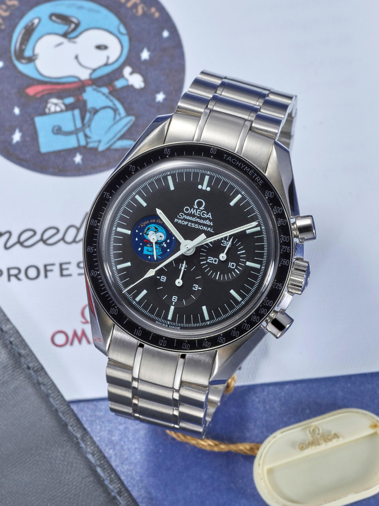 OMEGA | SPEEDMASTER – SNOOPY AWARD "EYES ON THE STARS", REF.3578.51.00, A LIMITED EDITION STAINLESS STEEL CHRONOGRAPH BRACELET WATCH, CIRCA 2004