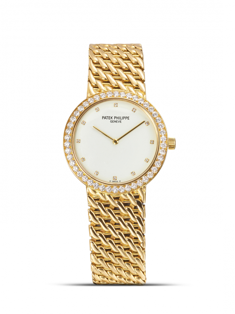 PATEK PHILIPPE | CALATRAVA, REF.5006/17, A YELLOW GOLD AND DIAMOND-SET BRACELET WATCH, CIRCA 2001