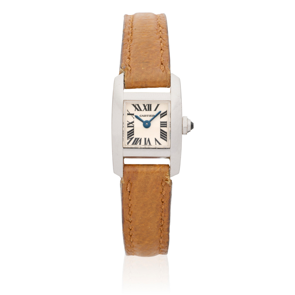 Cartier. A lady's 18K white gold quartz wristwatch