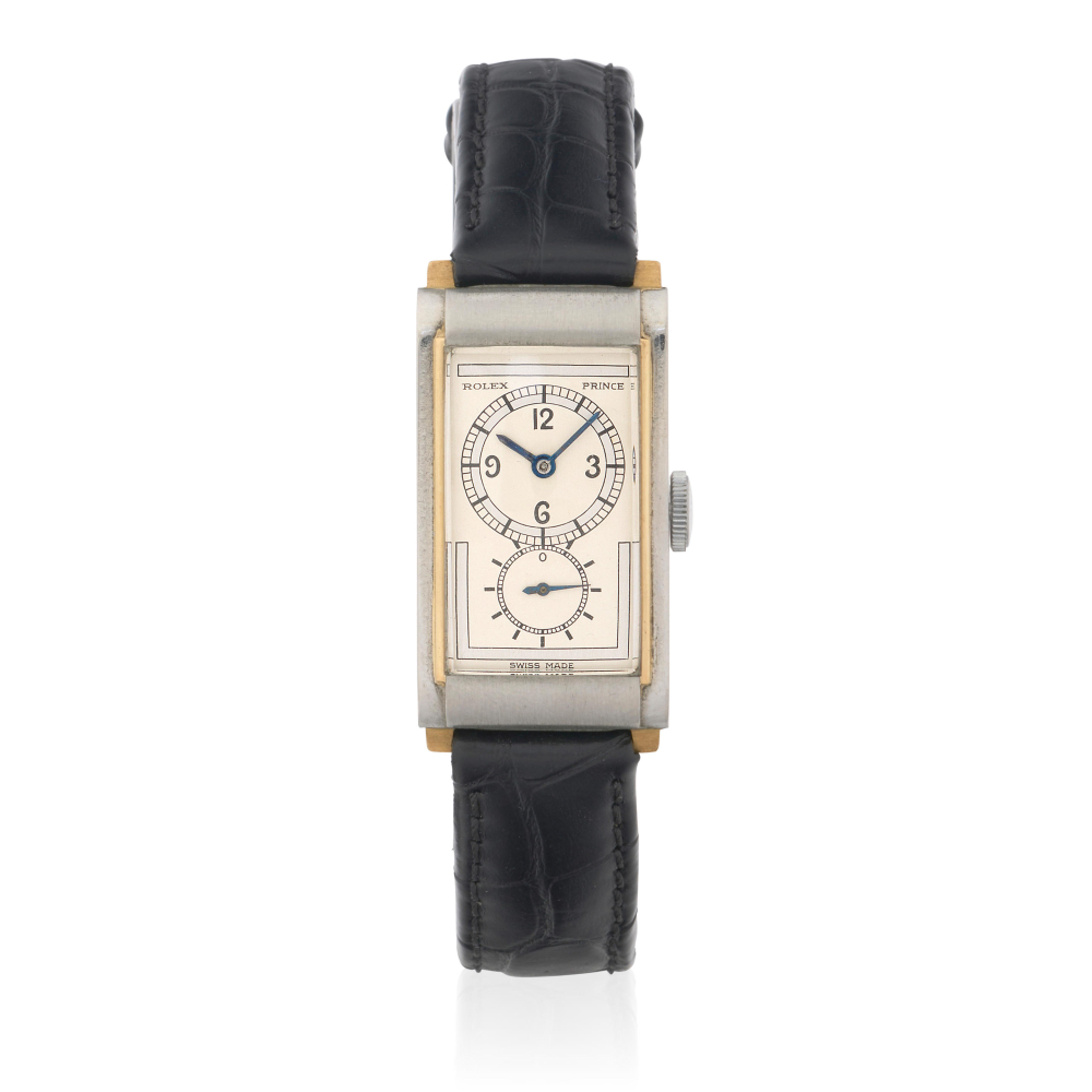 Rolex. A stainless steel and gold manual wind wristwatch