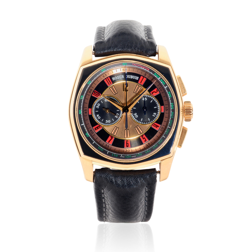 Roger Dubuis. A limited edition 18K rose gold automatic chronograph wristwatch